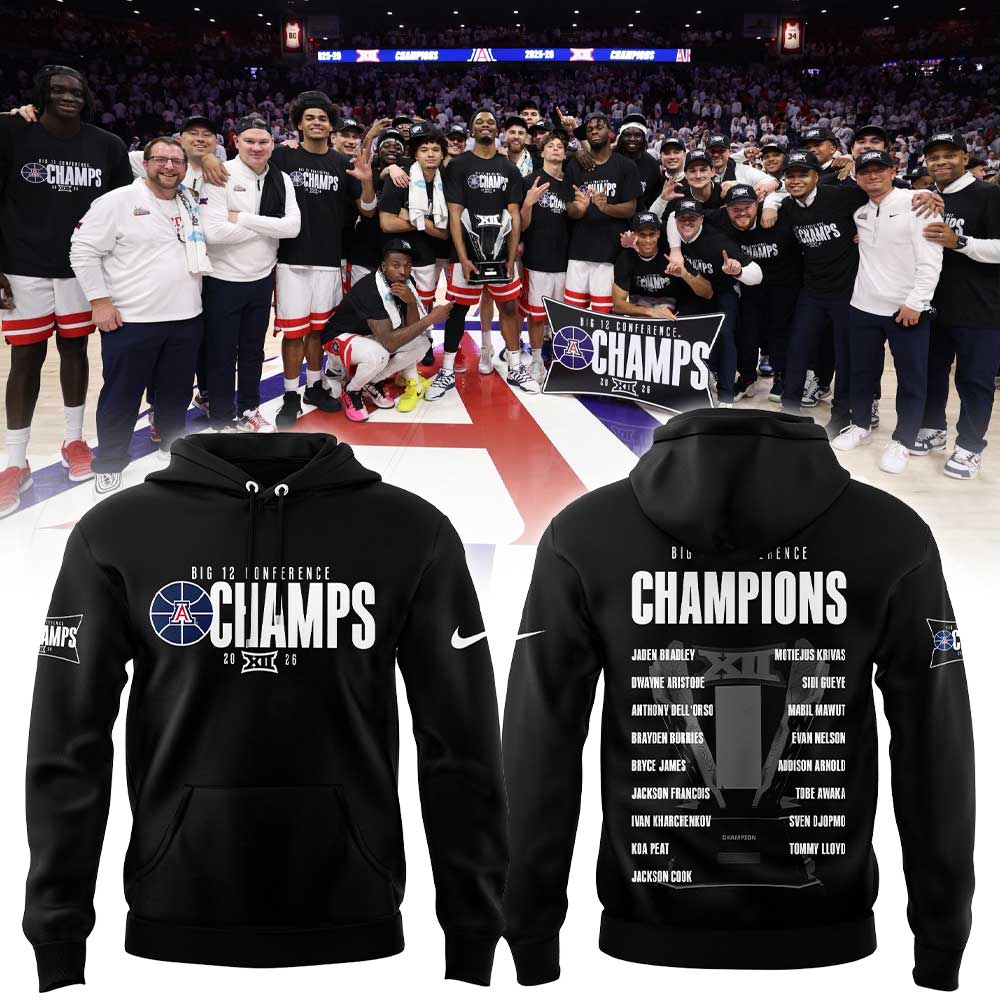 Arizona Wildcats Men’s Basketball 2026 Big 12 Conference Regular Season Champions Hoodie V2