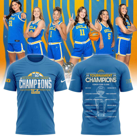 UCLA Women’s Basketball 2026 Big Ten Regular Season Conference Championship Blue Shirt