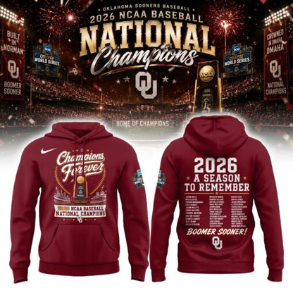 Oklahoma Basbeball Champions ’26 Limited Edition Hoodie