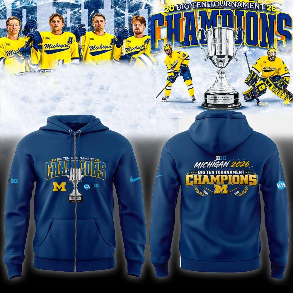 Limited Edition Michigan The Hockey Tournament Champions 2026 Zip Hoodie