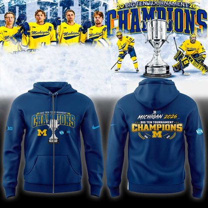 Limited Edition Michigan The Hockey Tournament Champions 2026 Zip Hoodie