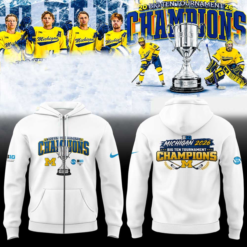 Limited Edition Michigan The Hockey Tournament Champions 2026 Zip Hoodie