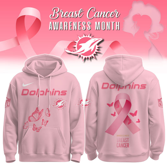 Wear It Pink 2025 - Miami Dolphins Breast Cancer Awareness Edition Hoodie