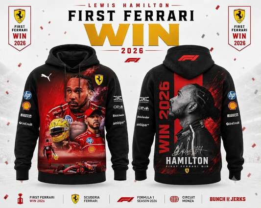 LEWIS HAMILTON – FIRST FERRARI WIN 2026 HOODIE