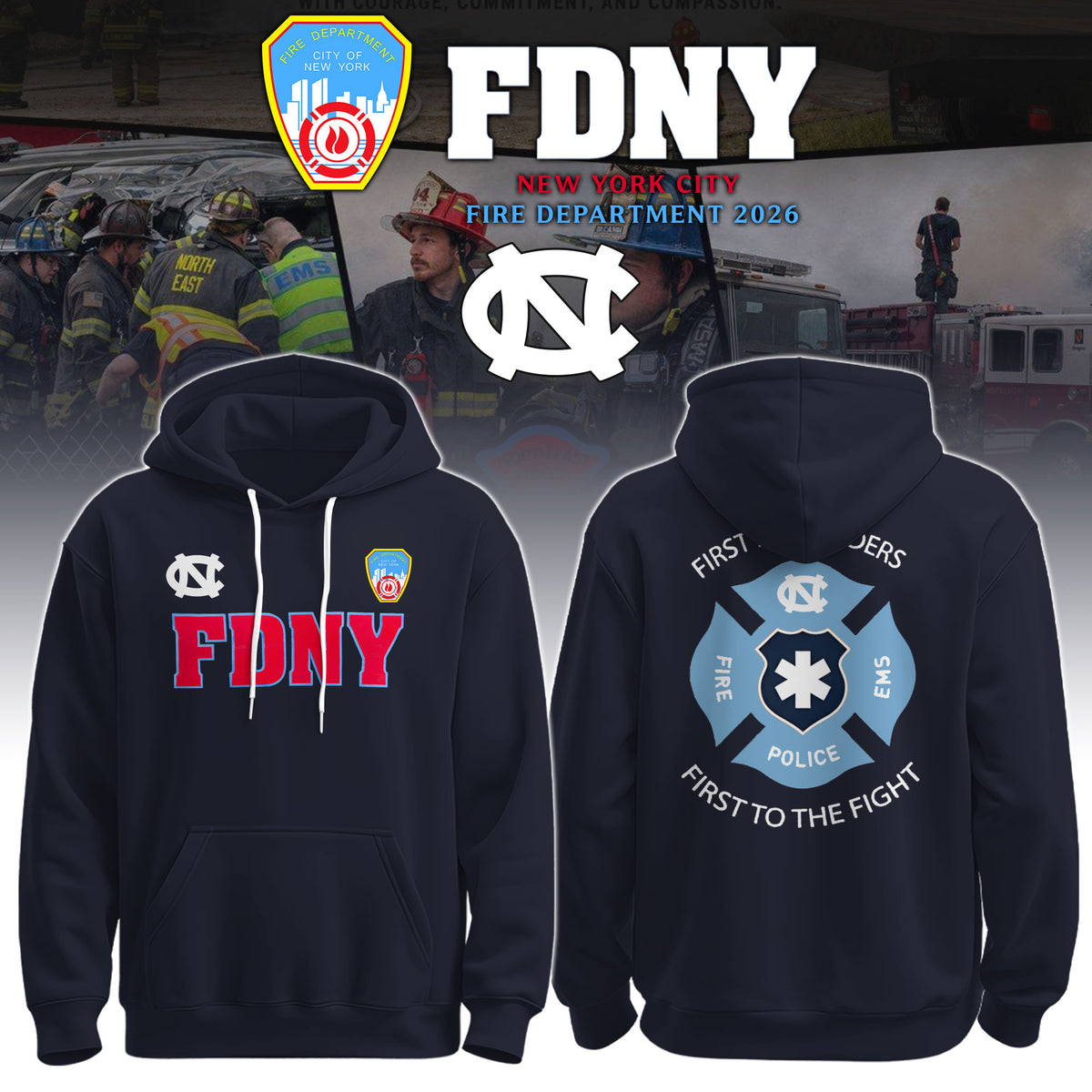 UNC x NYPD First Responders Tribute Hoodie
