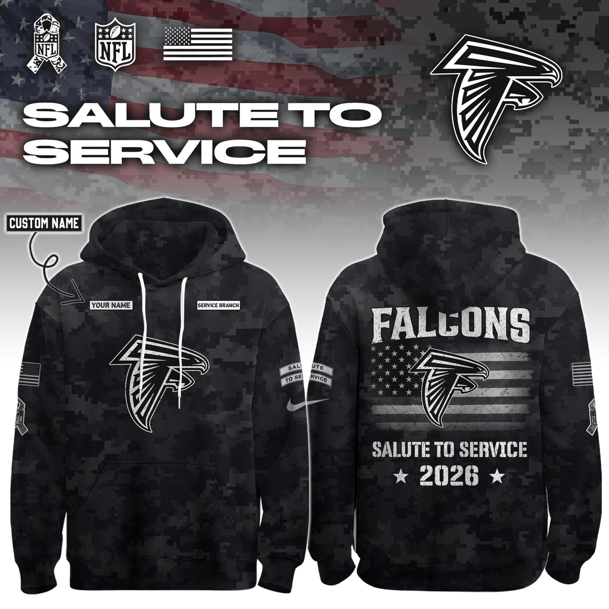 ATL 2026 Salute to Service Hoodie custom personalization and service branch Limited Edition + Selling Out Fast