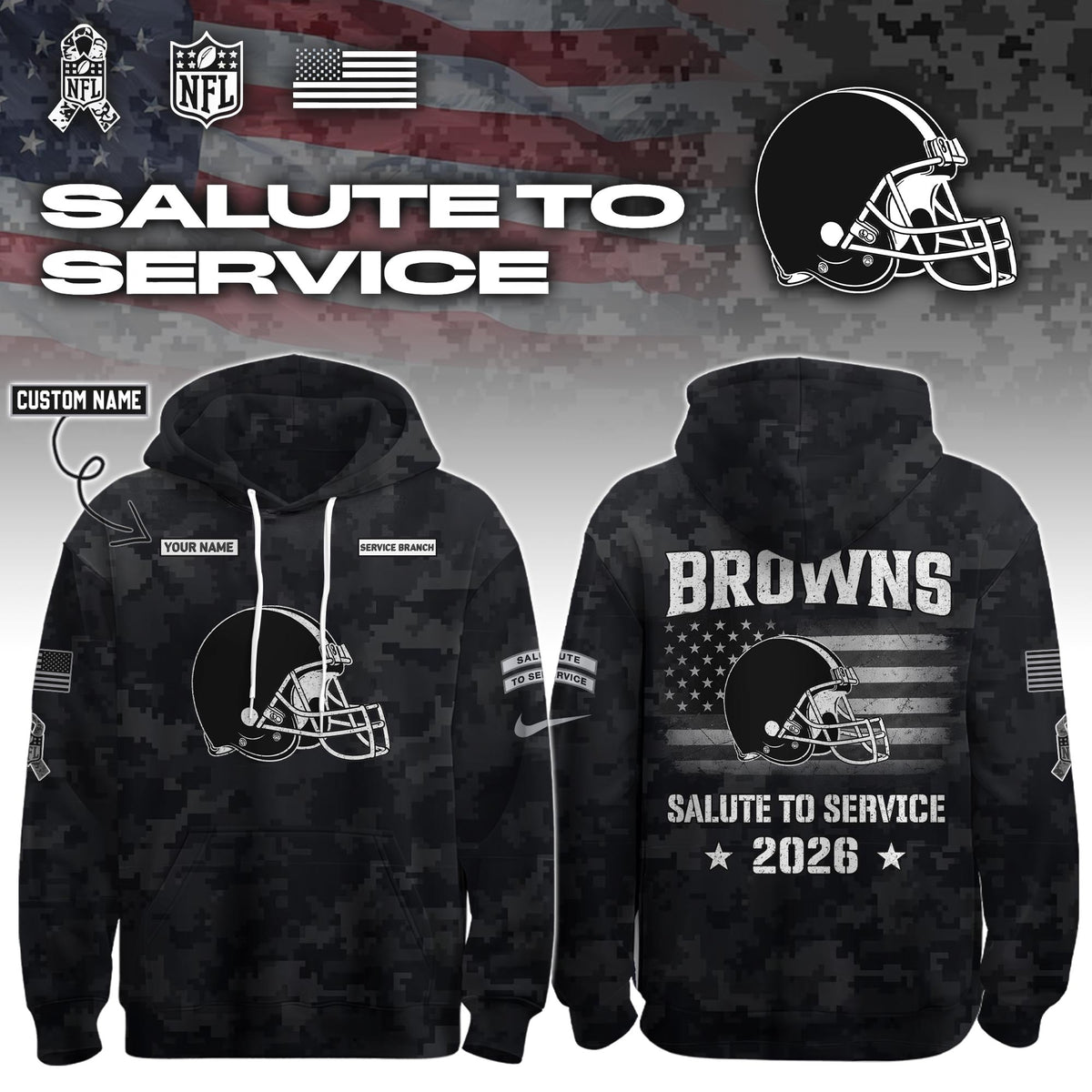 CLE  2026 Salute to Service Hoodie custom personalization and service branch Limited Edition + Selling Out Fast