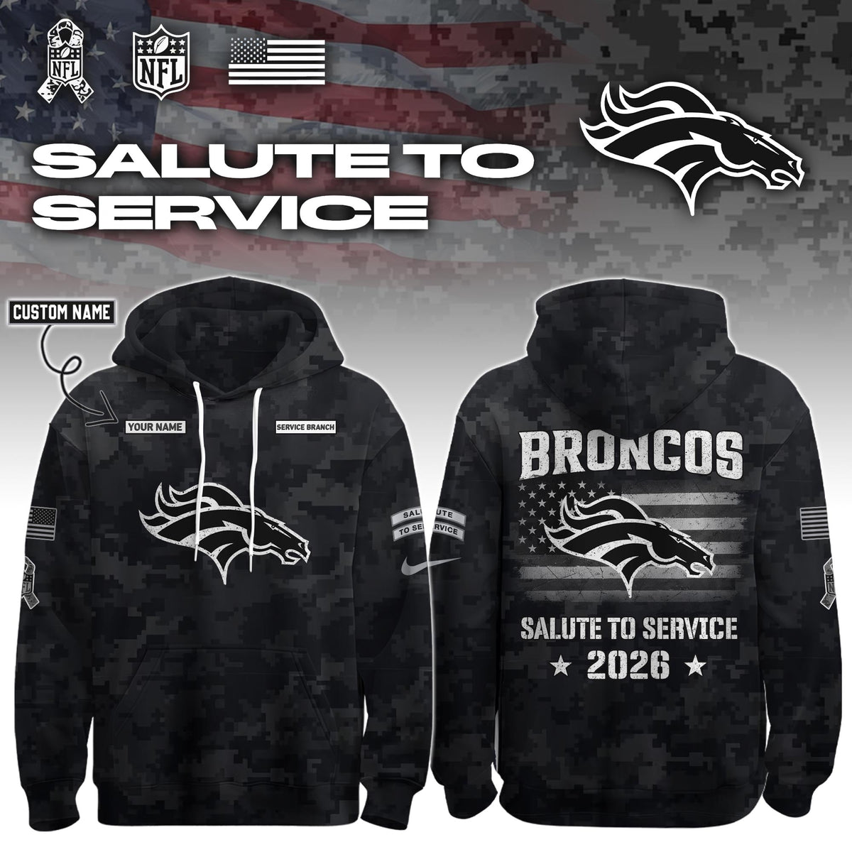 DEN 2026 Salute to Service Hoodie custom personalization and service branch Limited Edition + Selling Out Fast