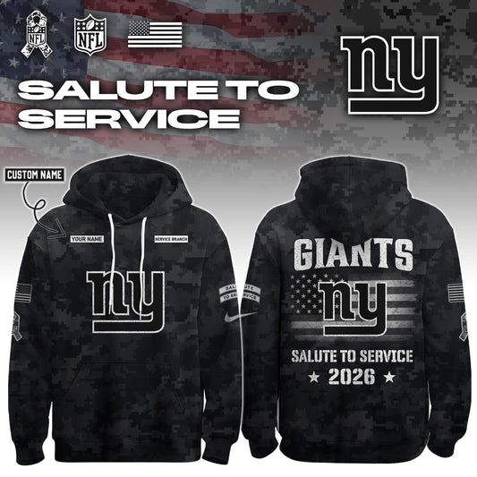 NYG 2026 Salute to Service Hoodie custom personalization and service branch Limited Edition + Selling Out Fast
