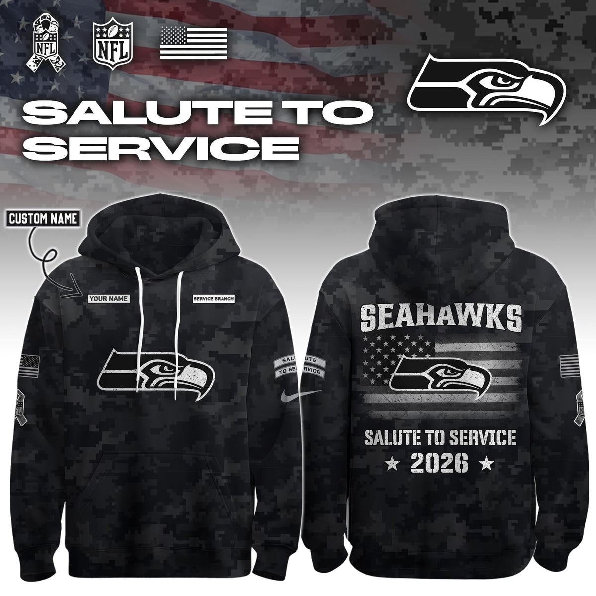 SEA 2026 Salute to Service Hoodie custom personalization and service branch Limited Edition + Selling Out Fast