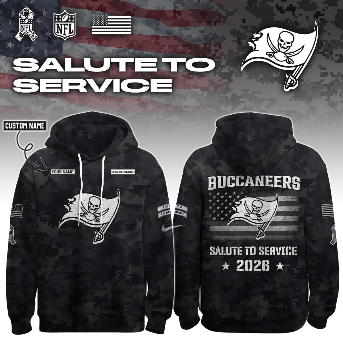 .ALL TEAM 2026 Salute to Service Hoodie custom personalization and service branch Limited Edition + Selling Out Fast (PICK ONE TEAM)