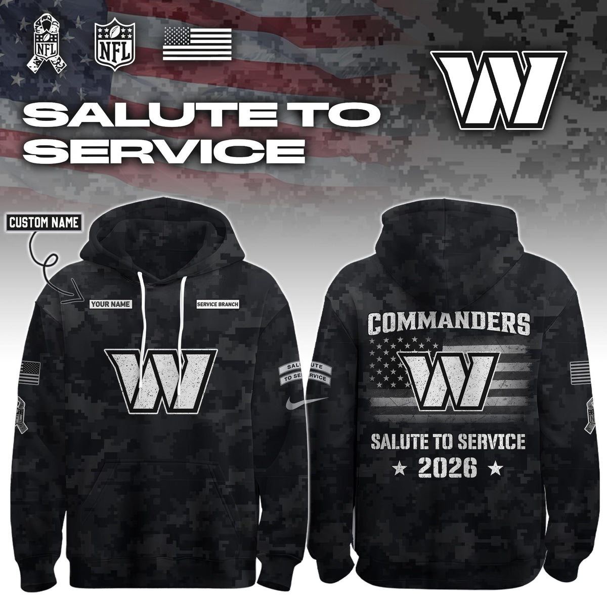 WAS 2026 Salute to Service Hoodie custom personalization and service branch Limited Edition + Selling Out Fast