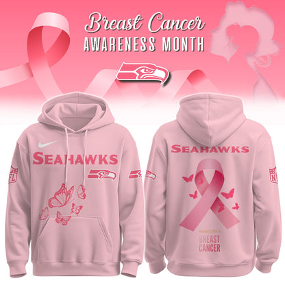 Wear It Pink 2025 - Seattle Seahawks Breast Cancer Awareness Edition Hoodie