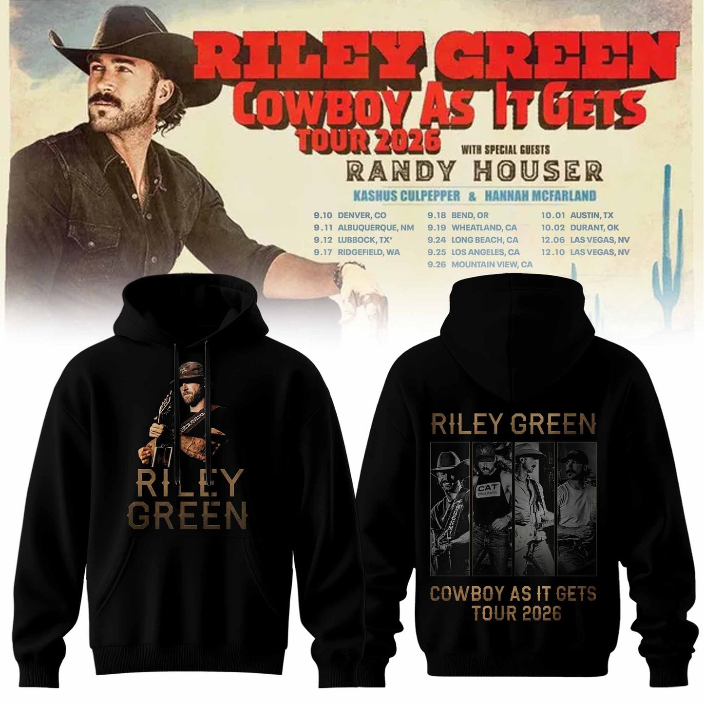RILEY GREEN – COWBOY AS IT GETS COLLECTION HOODIE