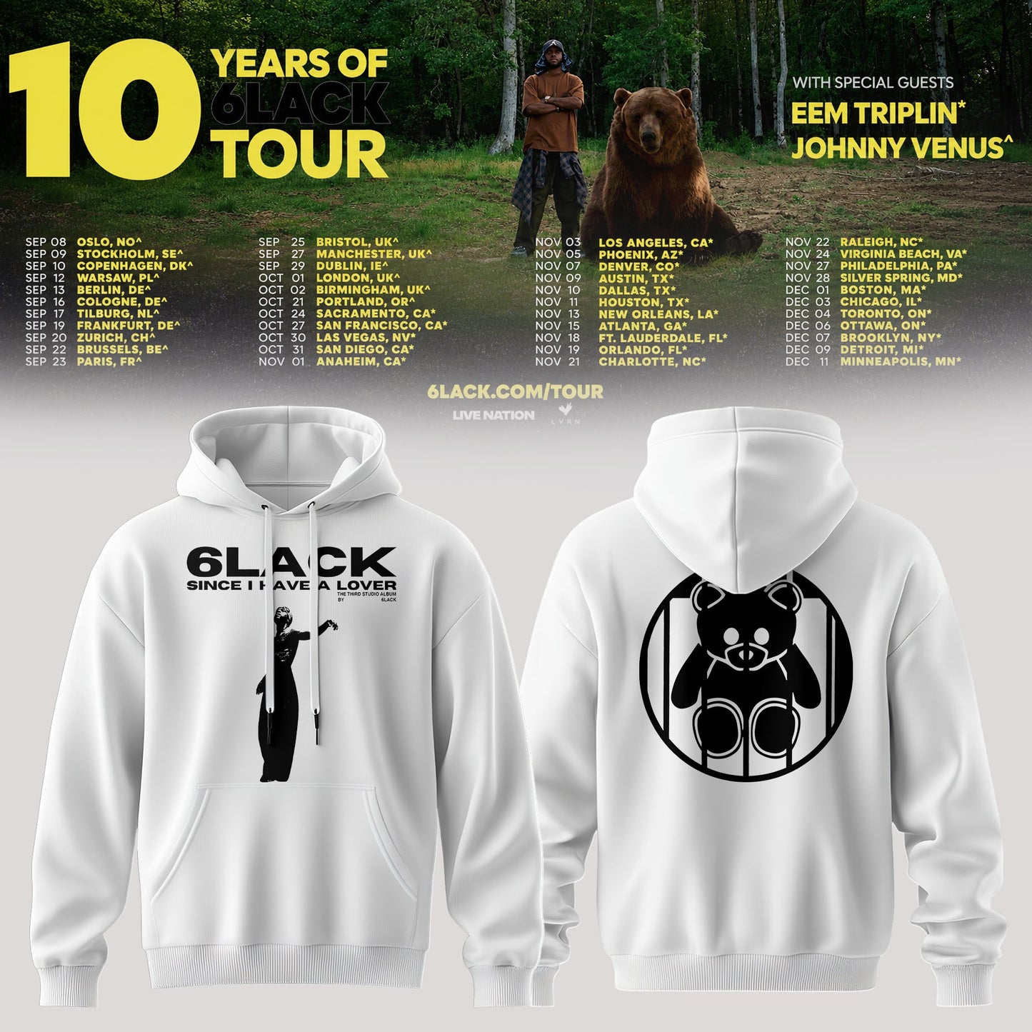 10 Years of 6LACK Tour Hoodie
