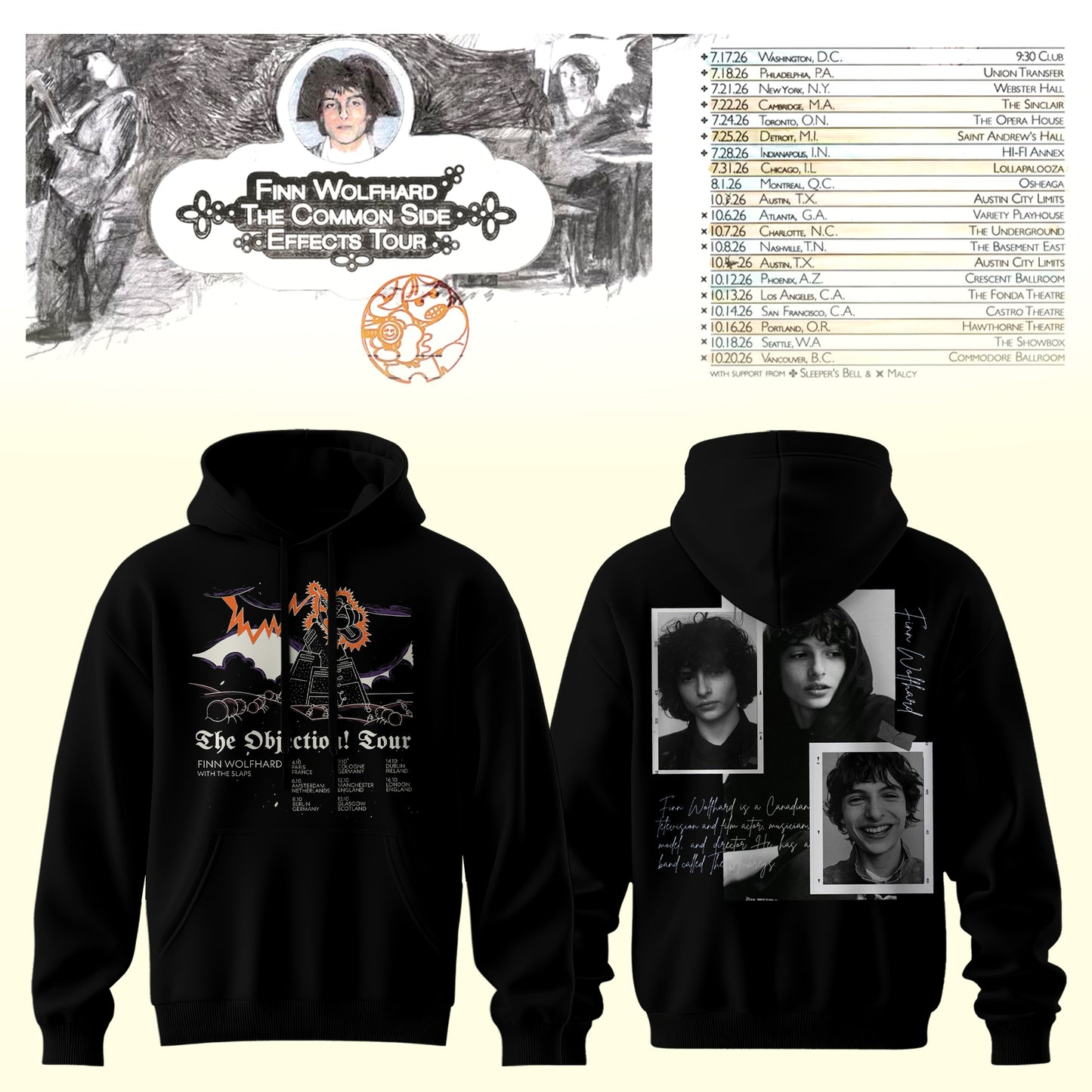 Finn Wolfhard – The Common Side Effects Tour Hoodie