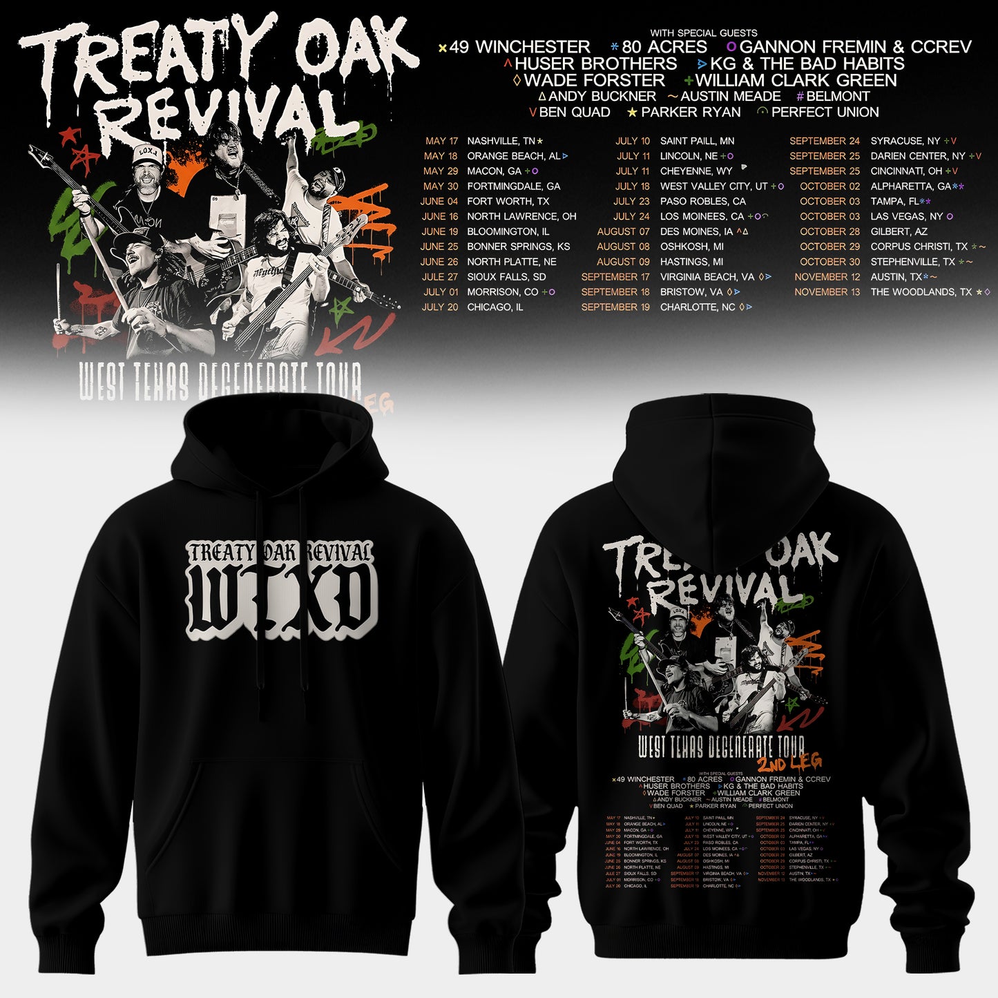 Treaty Oak Revival – West Texas Degenerate Tour Hoodie