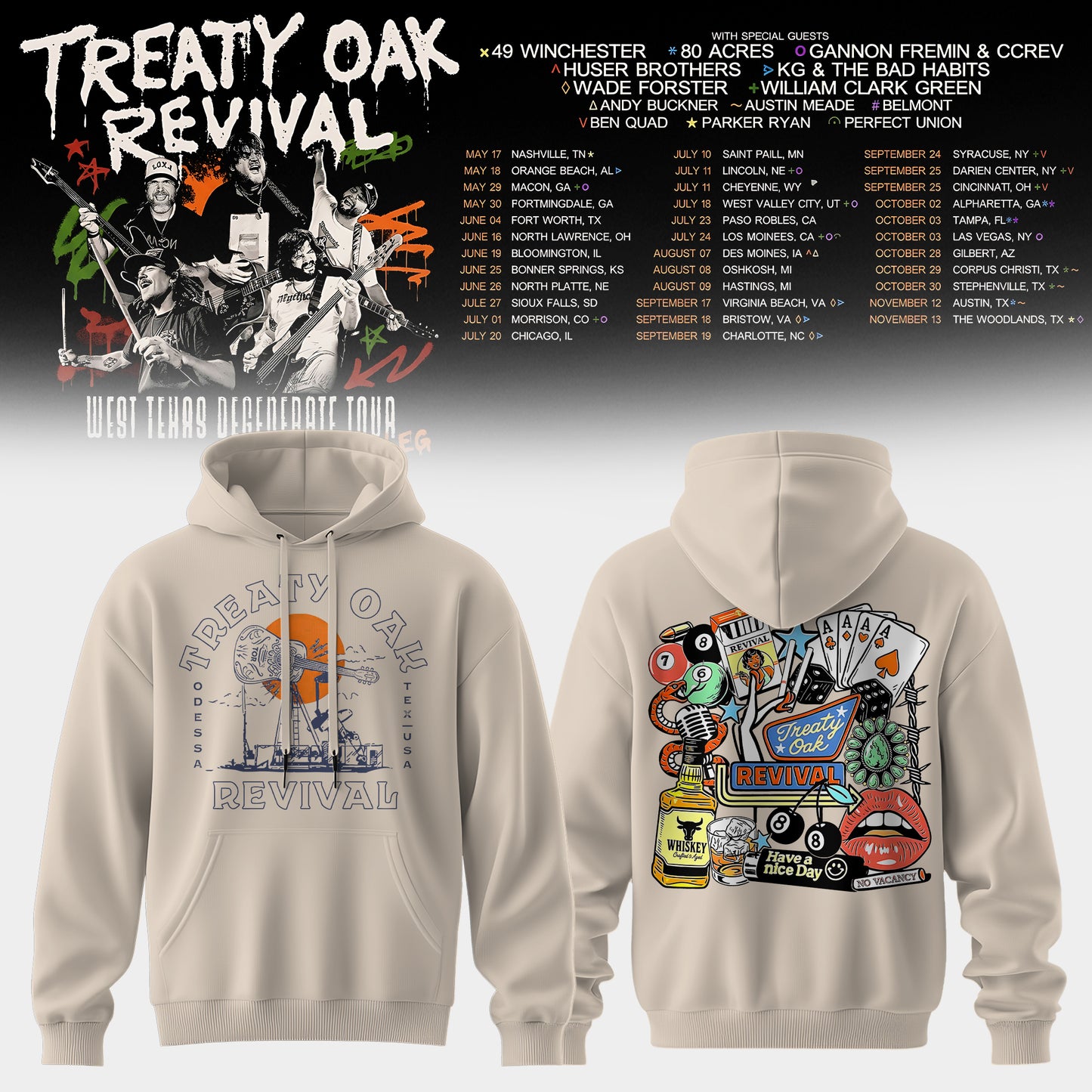 Treaty Oak Revival – West Texas Degenerate Tour Hoodie
