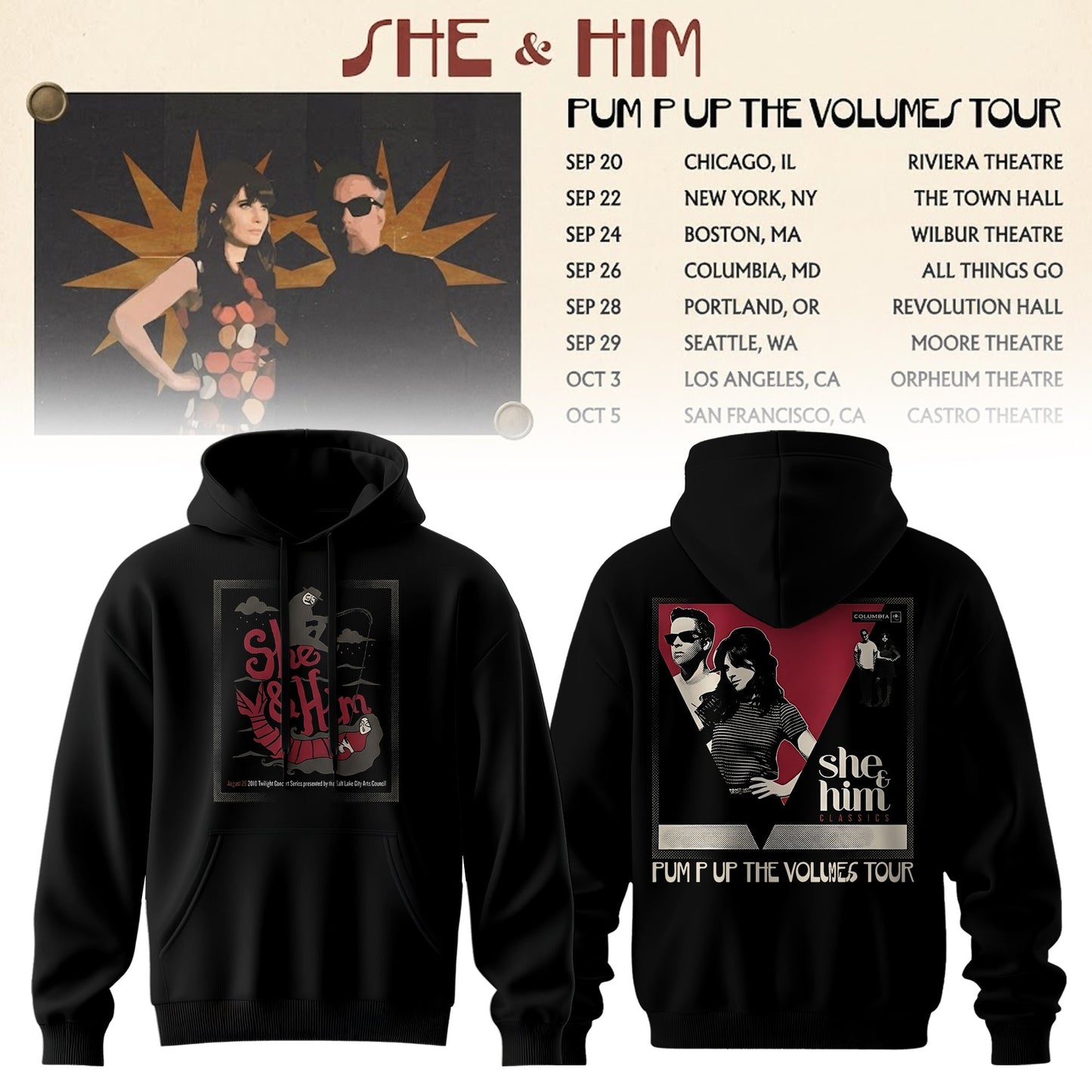 SHE & HIM – PUMP UP THE VOLUME COLLECTION HOODIE