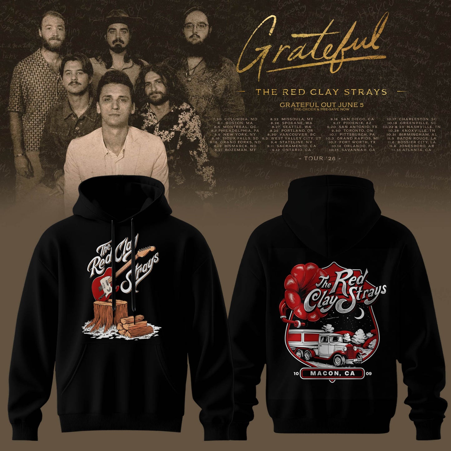 THE RED CLAY STRAYS 2026 TOUR MERCH HOODIE IS HERE