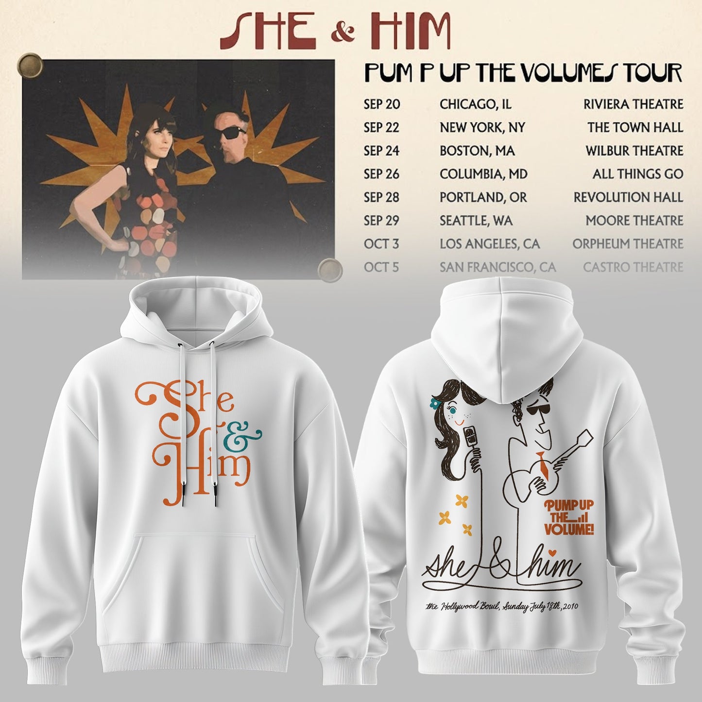 SHE & HIM – PUMP UP THE VOLUME COLLECTION HOODIE