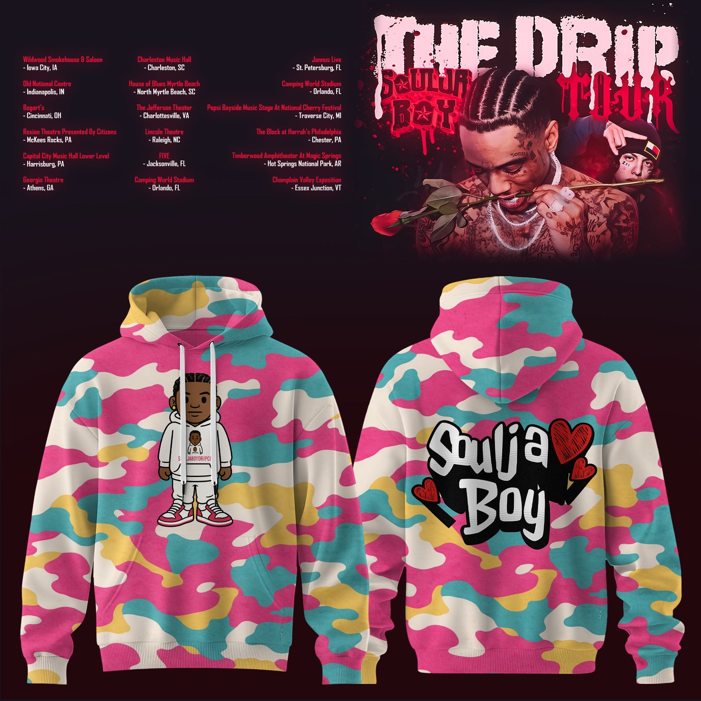 .SOULJA BOY LIMITED DRIP 2026 TOUR HOODIE MERCH IS HERE