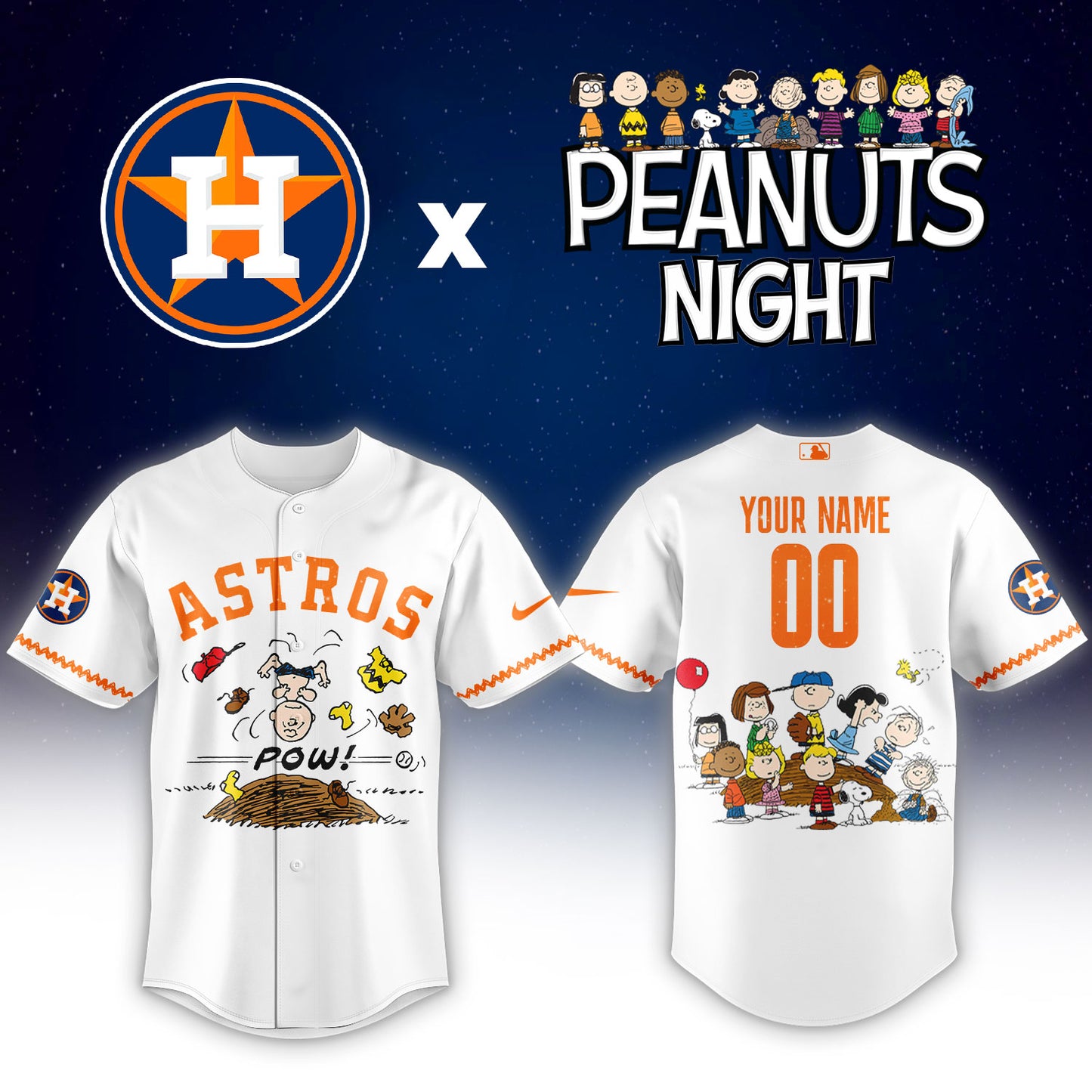Astros x Peanuts Night ⚾🐶Custom Jersey