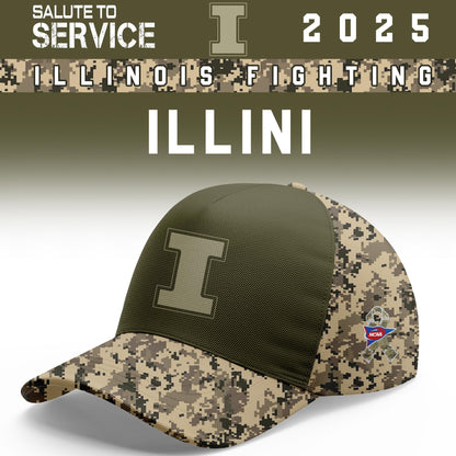 Illinois Fighting Illini Salute To Service Limited Hoodie and Cap 2025 Collection