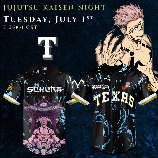 _,,Texas Rangers x Jujutsu Kaisen 2025 Baseball Jersey