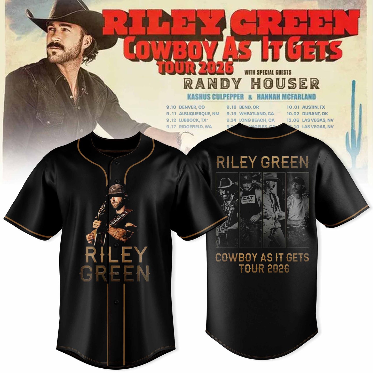 Riley Green Cowboy As It Gets Tour 2026 Edition Jersey