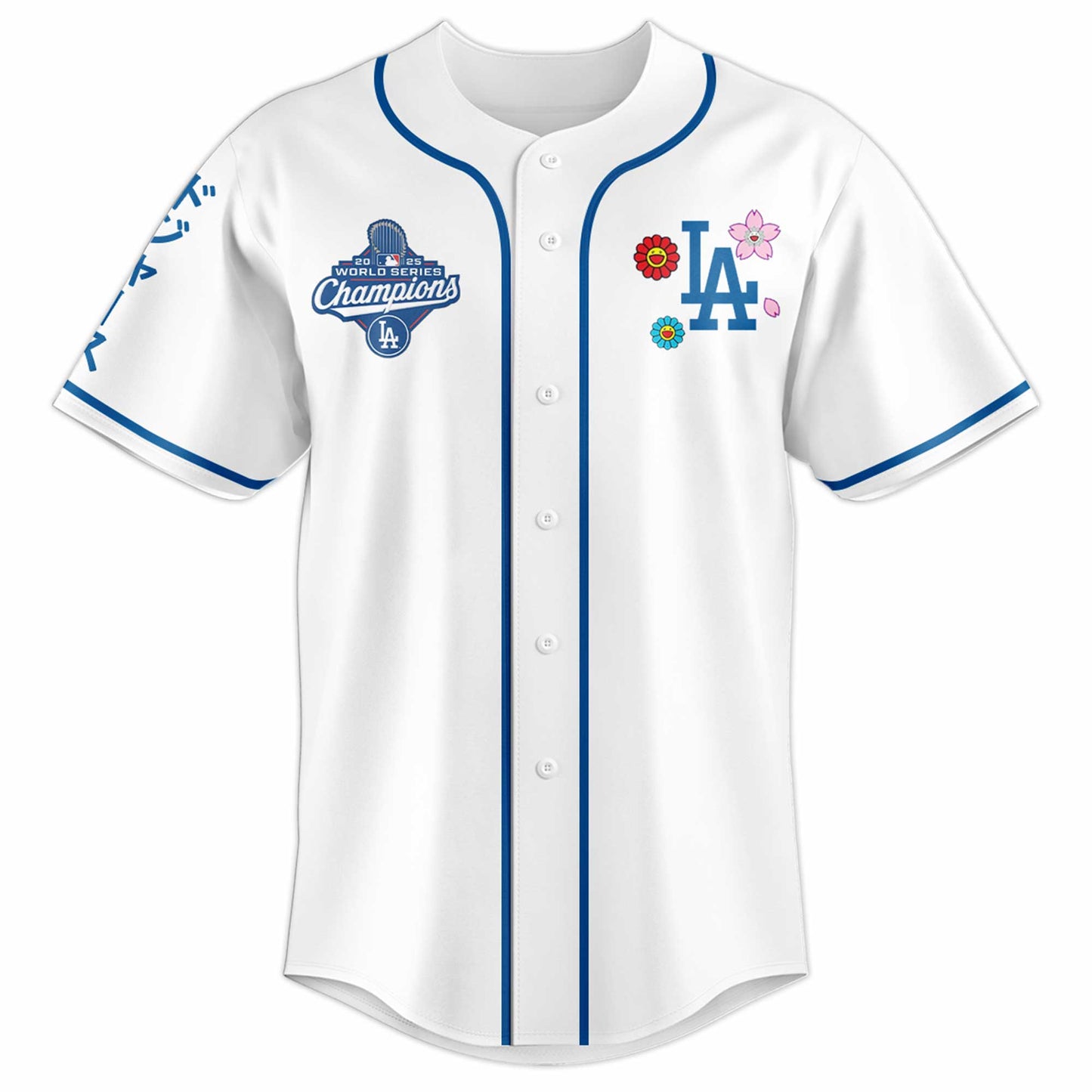 LA Dodgers White Baseball Jersey x Takashi Murakami World Series Champions 2025 Season