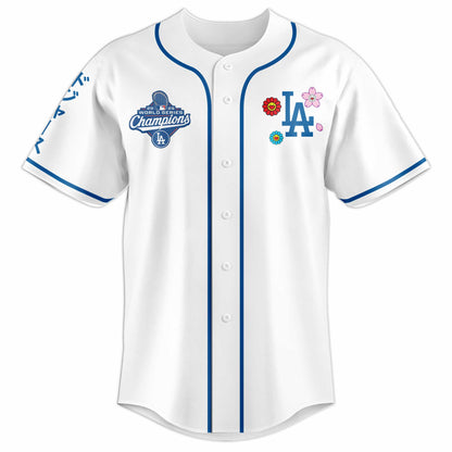 LA Dodgers White Baseball Jersey x Takashi Murakami World Series Champions 2025 Season