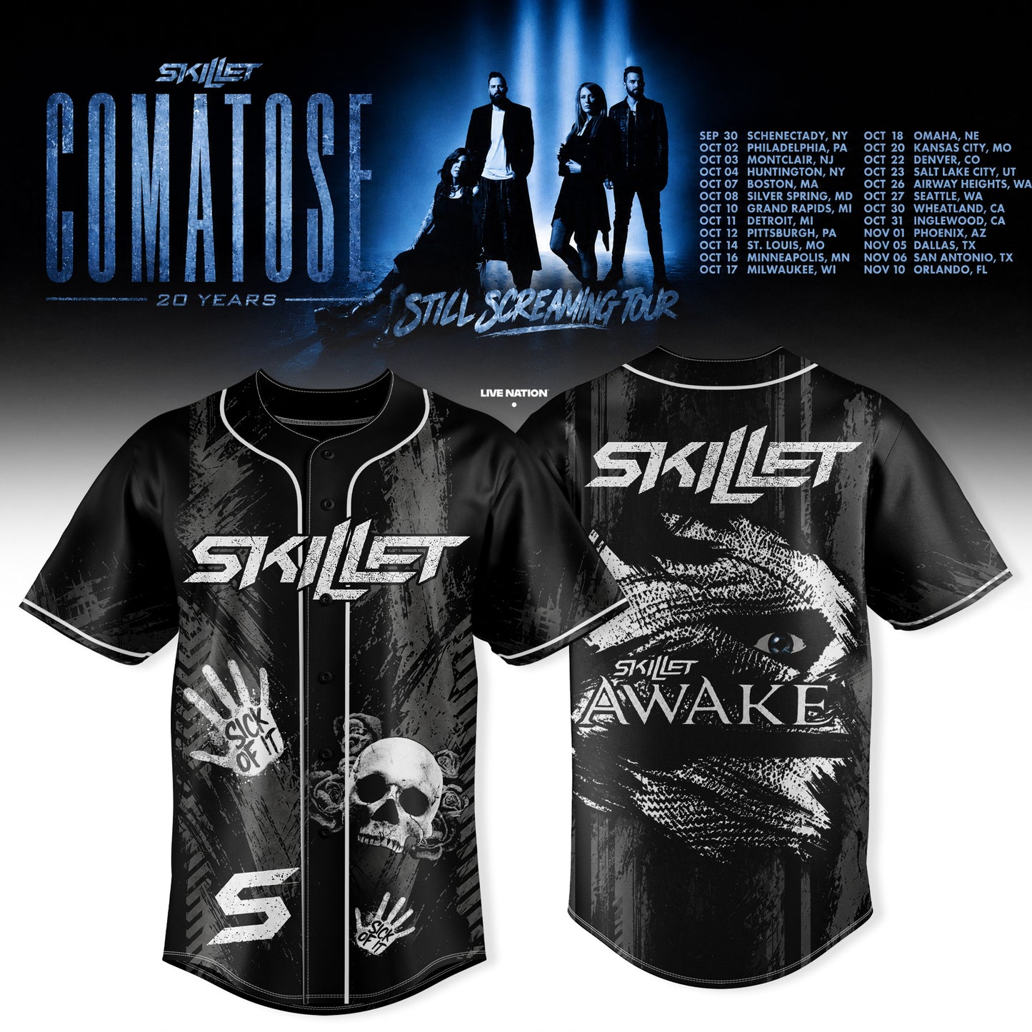 SKILLET “COMATOSE 20 YEARS” JERSEY COLLECTION IS HERE