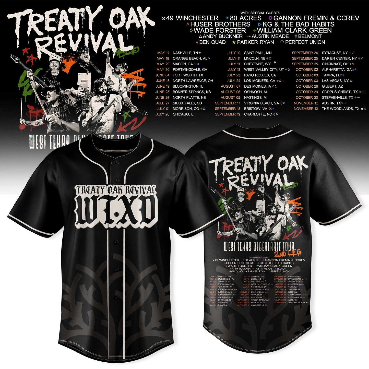 Treaty Oak Revival – West Texas Degenerate Tour Jersey