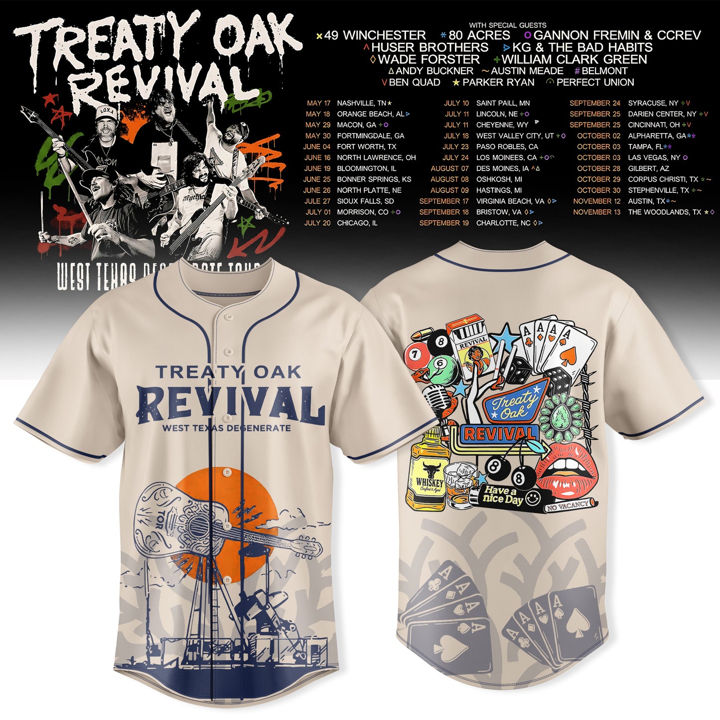 Treaty Oak Revival – West Texas Degenerate Tour Jersey