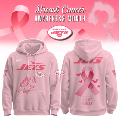 Wear It Pink 2025 - New York Jets Breast Cancer Awareness Edition Hoodie