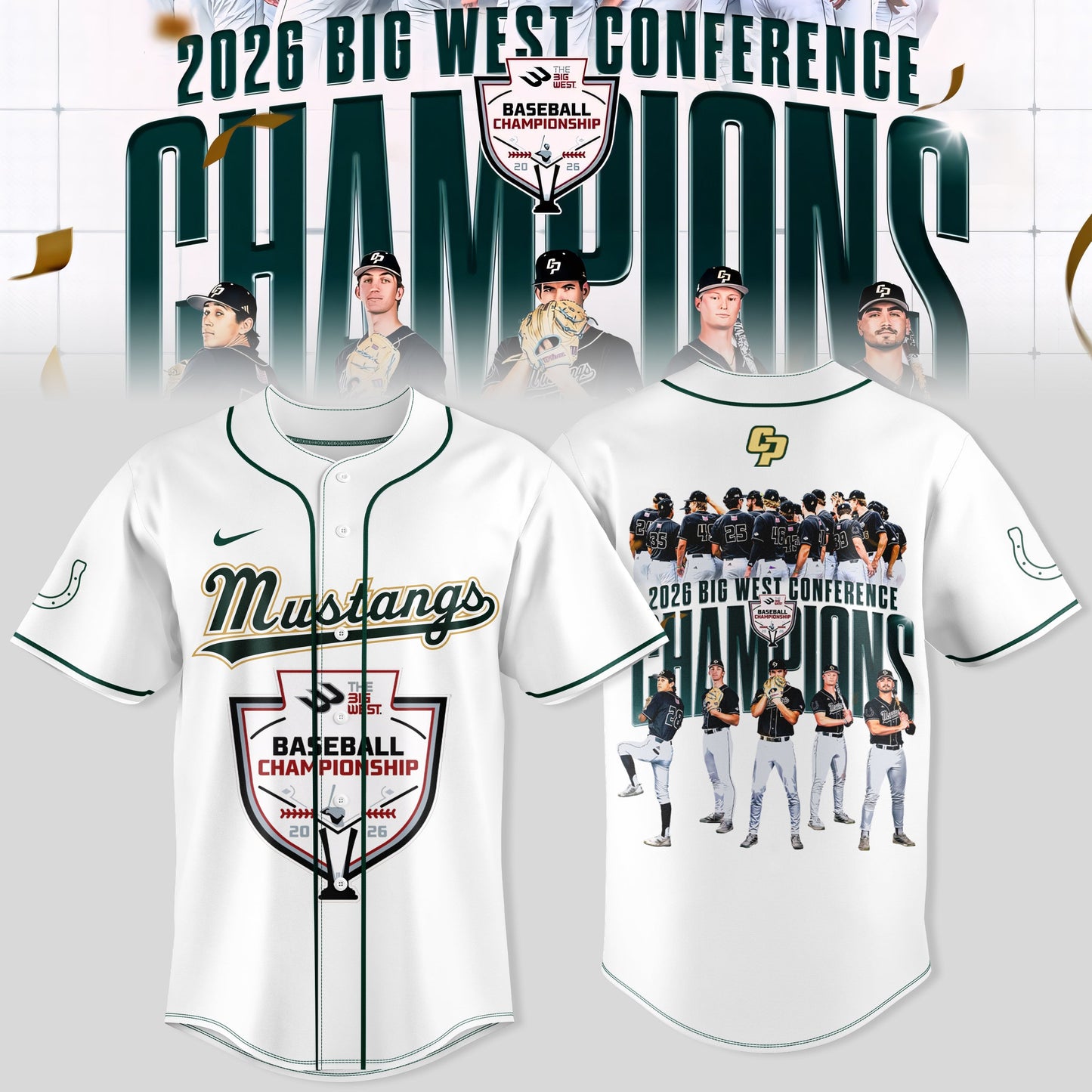 _ Big West Conference 2026 Champions – Cal Poly Mustangs Baseball Jersey