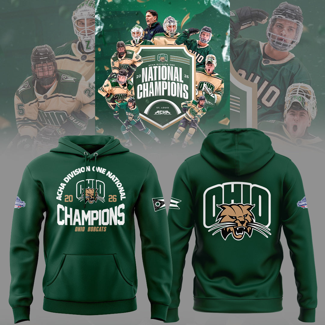 Limited Edition Ohio Bobcat ACHA National Champions 2026🏆Hoodie