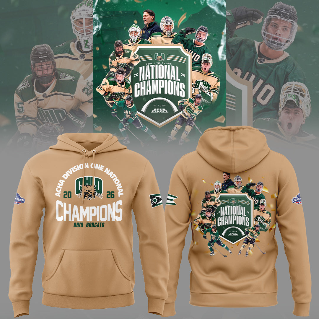 Limited Edition Ohio Bobcat ACHA National Champions 2026🏆Hoodie