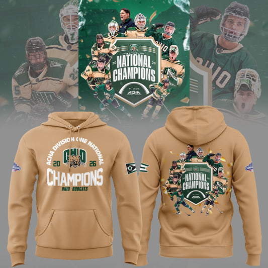 Limited Edition Ohio Bobcat ACHA National Champions 2026🏆Hoodie