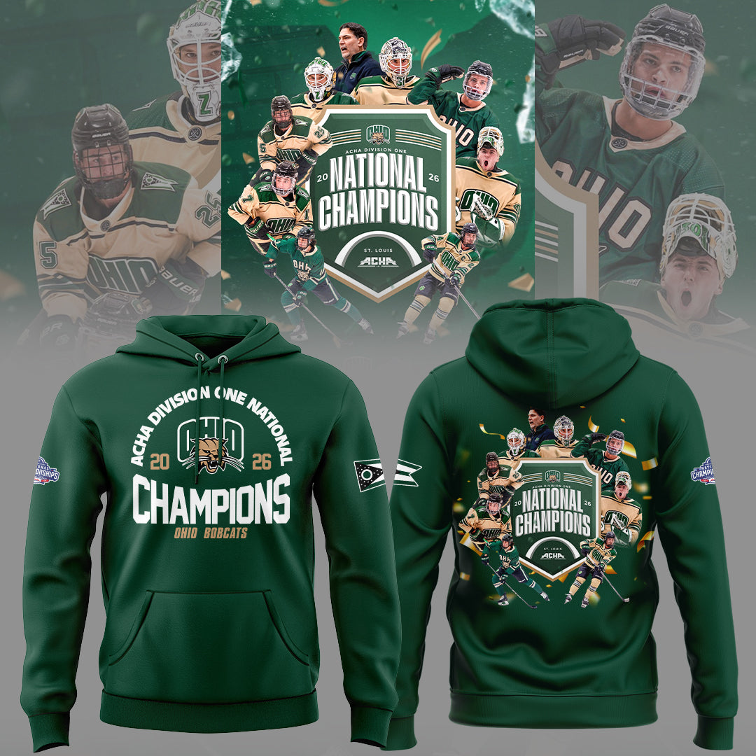 Limited Edition Ohio Bobcat ACHA National Champions 2026🏆Hoodie