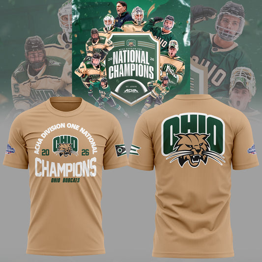 Limited Edition Ohio Bobcat ACHA National Champions 2026🏆TShirt