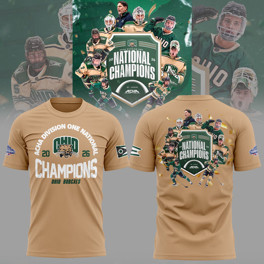 Limited Edition Ohio Bobcat ACHA National Champions 2026🏆TShirt
