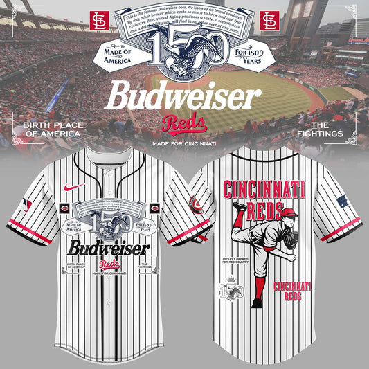 Red ⚾ Budweiser 150 years Jersey