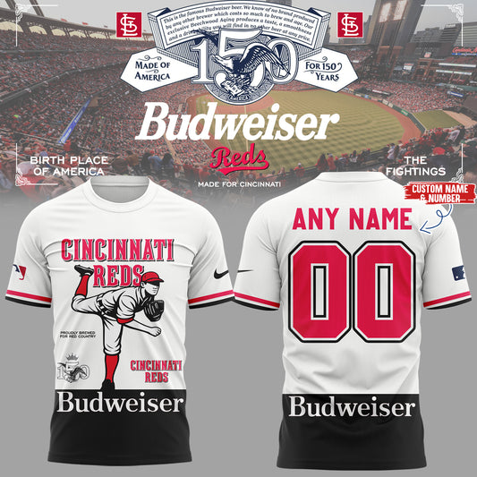 Red ⚾ Budweiser 150 years custom TShirt