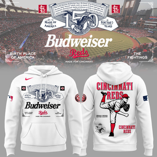 Red ⚾ Budweiser 150 years Hoodie