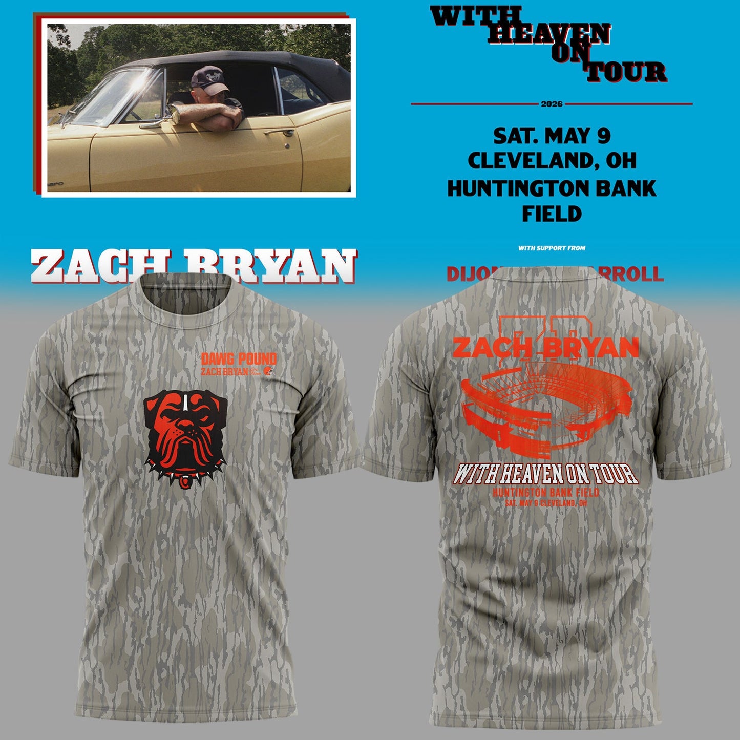 Limited Edition “With Heaven On Tour 2026.” at Huntington Bank Field Cleveland, OH Shirt-KC05072617