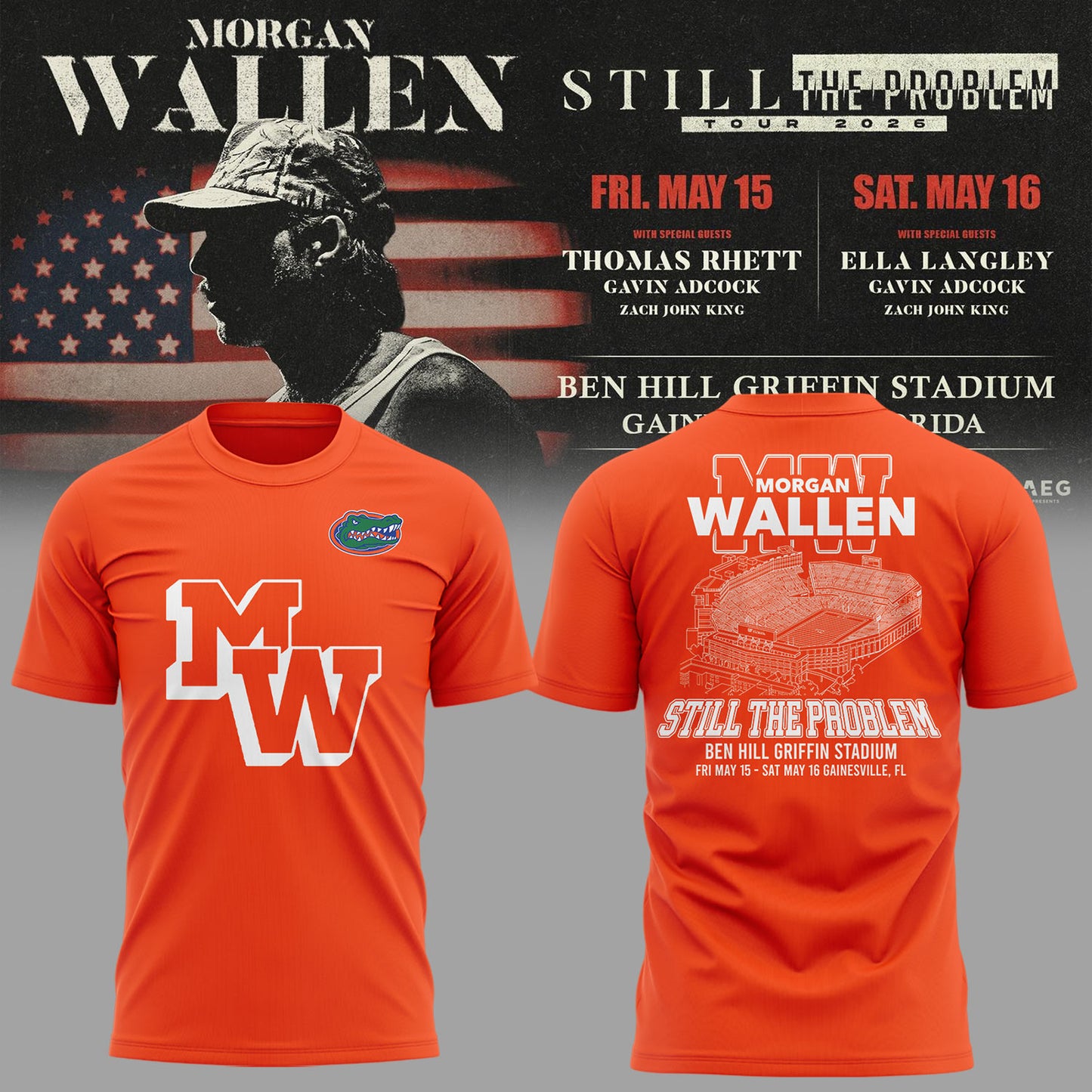 Still the Problem Tour "Morgan Wallen x Florida Gators" Tshirt 2026