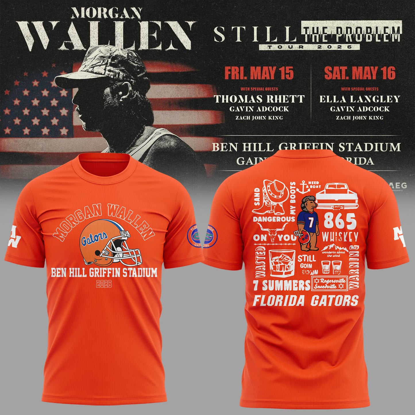 Still the Problem Tour "Morgan Wallen x Florida Gators" Tshirt 2026