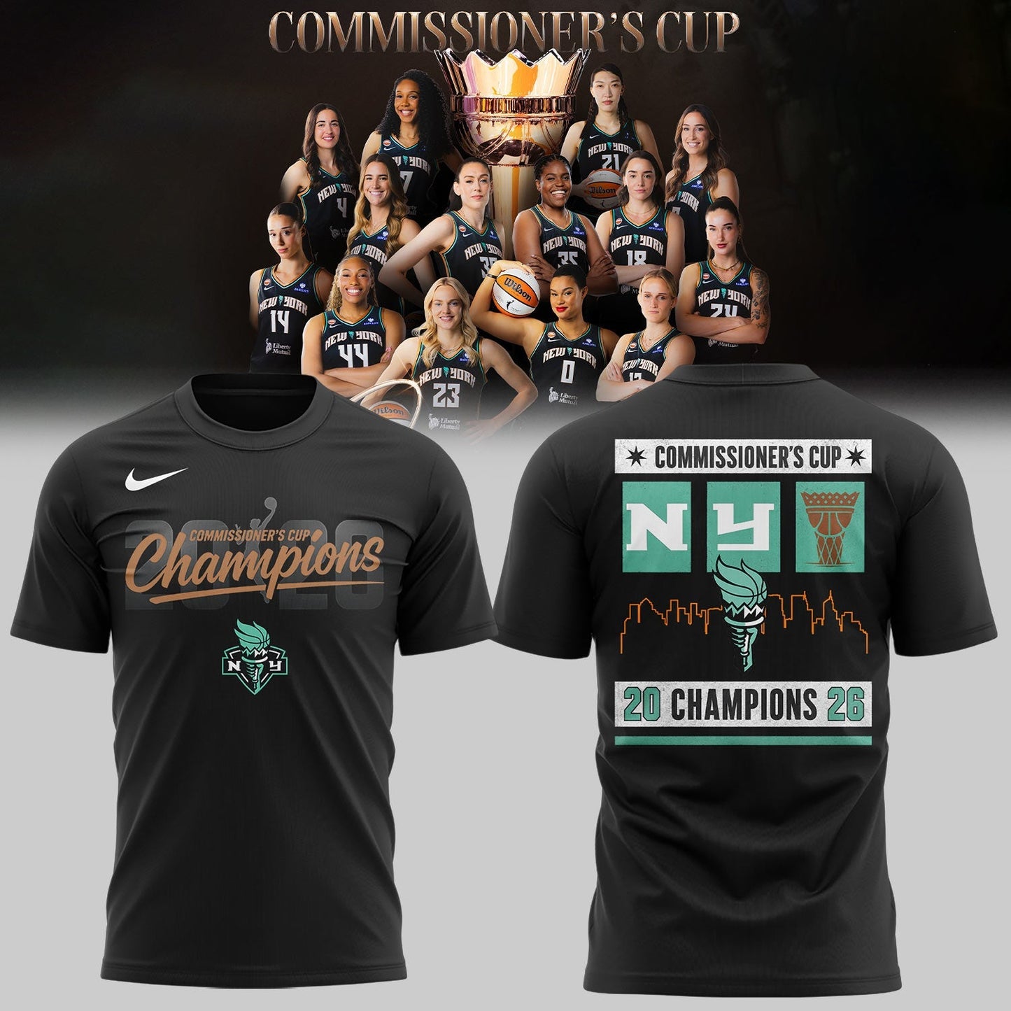 Limited Edition NY Liberty 2026 Commissioner’s Cup Champions Shirt